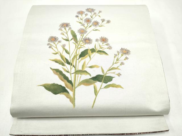 平和屋着物●両面　六通柄袋帯　霞文　正絹　逸品　CABL5199hy