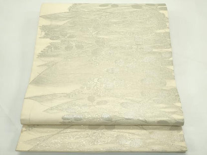 平和屋着物＊夏物　六通柄袋帯　萩　銀糸　正絹　逸品　CABL5202rv