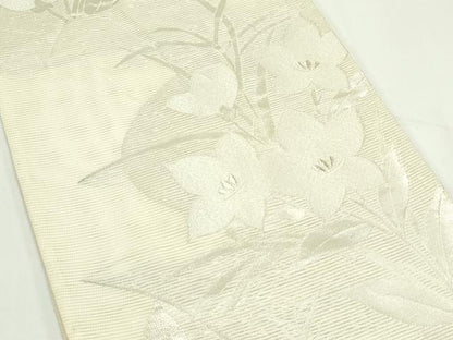 平和屋着物＊夏物　六通柄袋帯　桔梗　銀糸　正絹　逸品　CABL5203rv