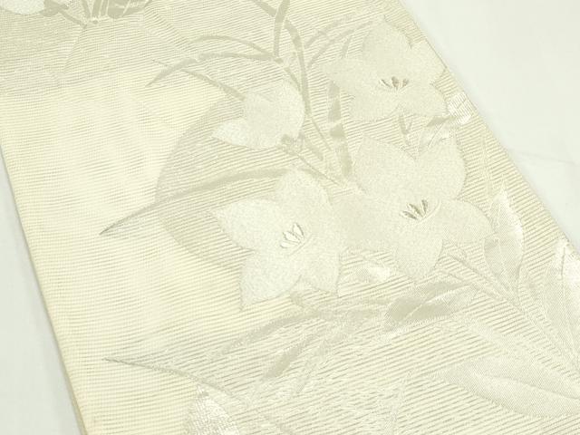 平和屋着物＊夏物　六通柄袋帯　桔梗　銀糸　正絹　逸品　CABL5203rv