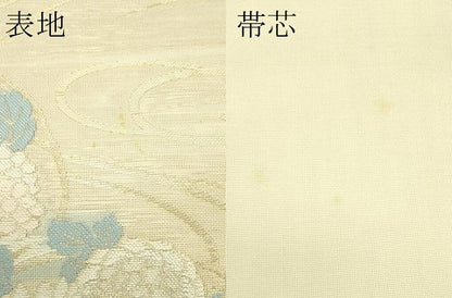 平和屋着物＊夏物　六通柄袋帯　流水草花丸文　金銀糸　正絹　逸品　CABL5208rv