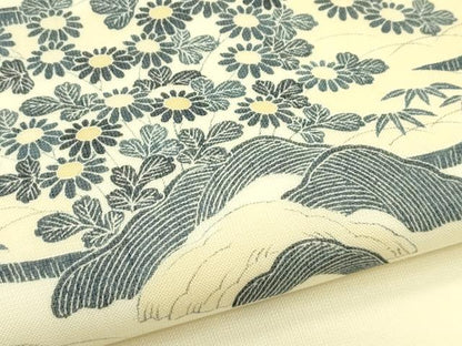 平和屋着物＊夏物　九寸名古屋帯　渡り橋風景文　正絹　逸品　CABL5215rv