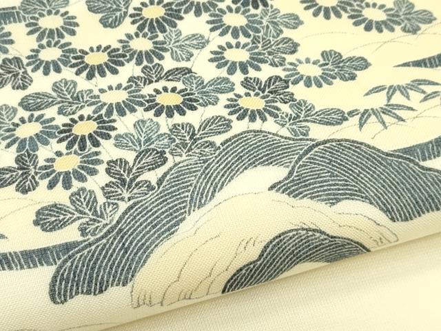 平和屋着物＊夏物　九寸名古屋帯　渡り橋風景文　正絹　逸品　CABL5215rv