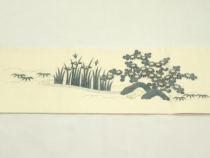 平和屋着物＊夏物　九寸名古屋帯　渡り橋風景文　正絹　逸品　CABL5215rv