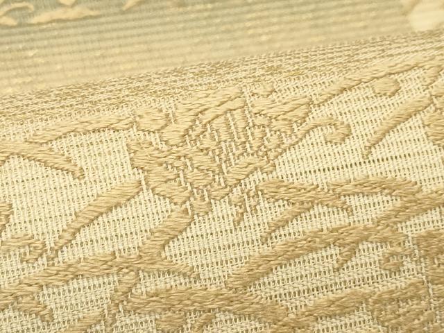 平和屋着物＊夏物　六通柄袋帯　唐織　露芝舞蝶市松文　金糸　正絹　逸品　CABL5219rv