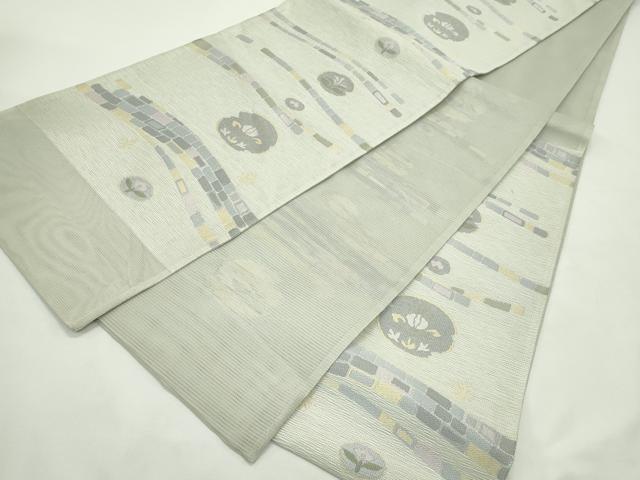 平和屋着物＊夏物　六通柄袋帯　草花文　正絹　逸品　未使用　CABL5220rv