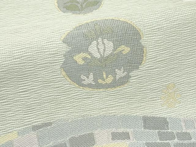 平和屋着物＊夏物　六通柄袋帯　草花文　正絹　逸品　未使用　CABL5220rv