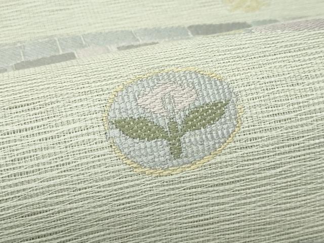 平和屋着物＊夏物　六通柄袋帯　草花文　正絹　逸品　未使用　CABL5220rv