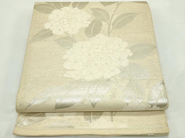 平和屋着物＊夏物　六通柄袋帯　紫陽花　銀糸　正絹　逸品　CABL5221rv