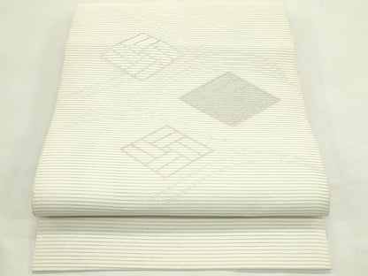 平和屋着物＊夏物　八寸名古屋帯　絽綴れ　菱文様　銀糸　CABL5226rv