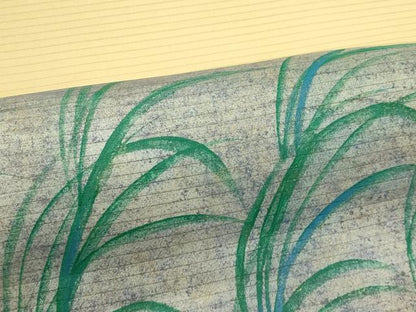 平和屋着物＊夏物　絽塩瀬　九寸開き名古屋帯　草木文　金銀彩　正絹　逸品　CABL5235rv