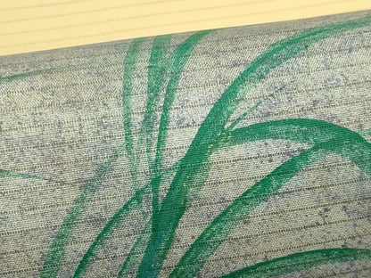 平和屋着物＊夏物　絽塩瀬　九寸開き名古屋帯　草木文　金銀彩　正絹　逸品　CABL5235rv