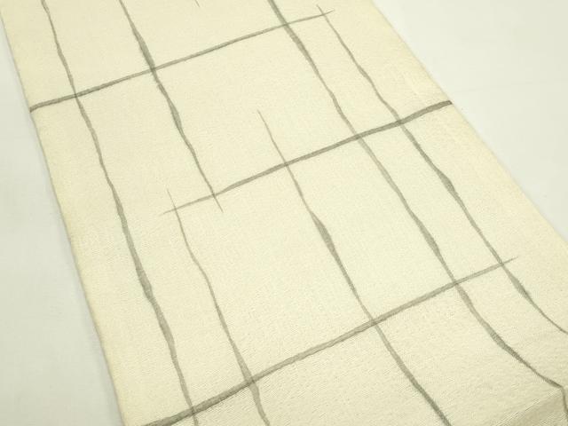 平和屋着物＊夏物　全通柄袋帯　変わり格子　正絹　逸品　CABL5237rv