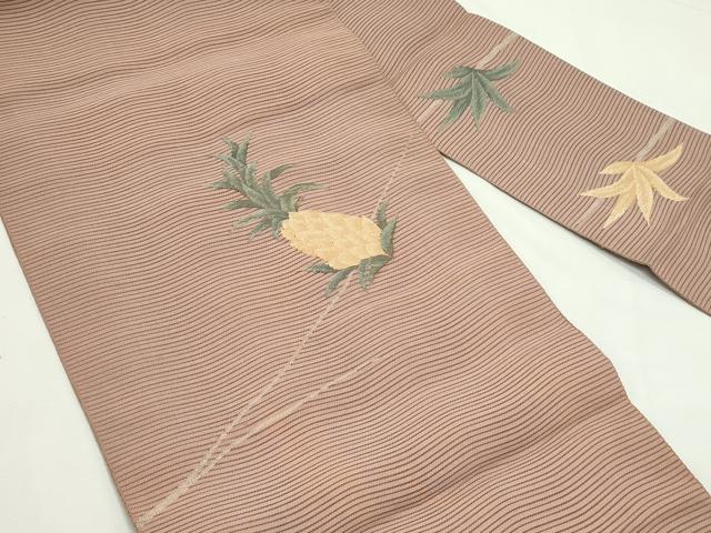平和屋着物＊夏物　八寸名古屋帯　絽綴れ　成り物　パイナップル　銀糸　正絹　逸品　CABL5243rv