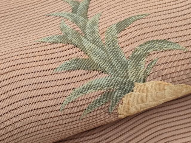 平和屋着物＊夏物　八寸名古屋帯　絽綴れ　成り物　パイナップル　銀糸　正絹　逸品　CABL5243rv