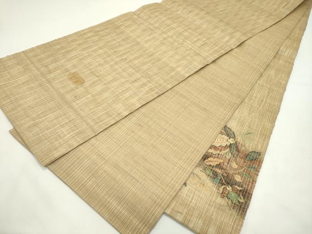 平和屋着物＊夏物　西陣　老舗　渡文謹製　手織　すくひ　太鼓柄袋帯　更紗花文　金糸　正絹　逸品　CABL5250rv