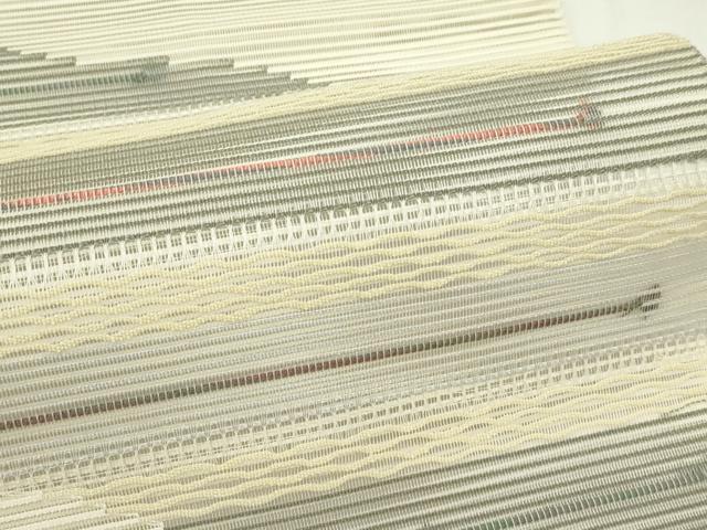 平和屋着物＊夏物　八寸名古屋帯　絽綴れ　横段文　正絹　逸品　CABL5253rv