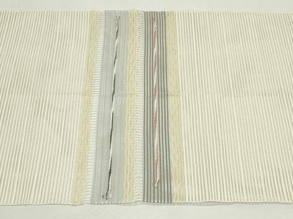 平和屋着物＊夏物　八寸名古屋帯　絽綴れ　横段文　正絹　逸品　CABL5253rv