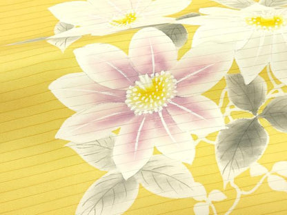 平和屋着物＊夏物　絽塩瀬　九寸開き名古屋帯　手描き　草花文　正絹　逸品　CABL5257rv