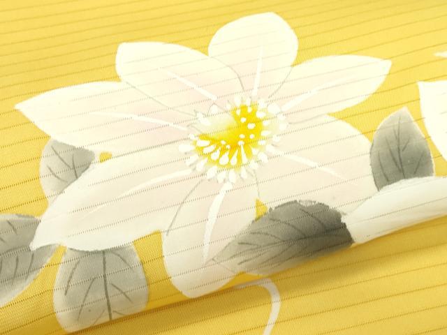 平和屋着物＊夏物　絽塩瀬　九寸開き名古屋帯　手描き　草花文　正絹　逸品　CABL5257rv