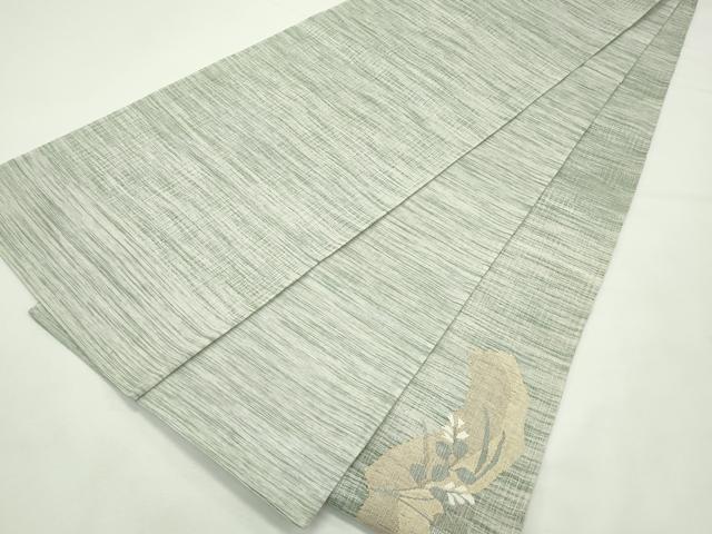 平和屋着物＊夏物　太鼓柄袋帯　すくい織　遠山秋草文　金糸　正絹　逸品　CABL5261rv