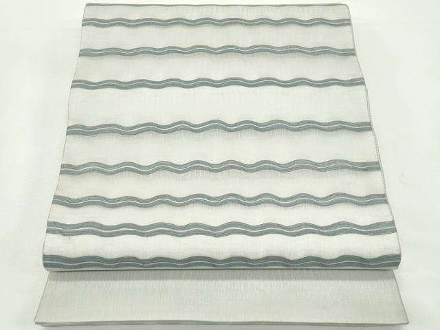 平和屋着物＊夏物　太鼓柄袋帯　よろけ縞　正絹　逸品　CABL5262rv