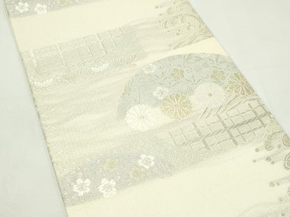 平和屋着物＊夏物　六通柄袋帯　唐織　立波菊花文　金銀糸　正絹　逸品　未使用　CABL5264rv