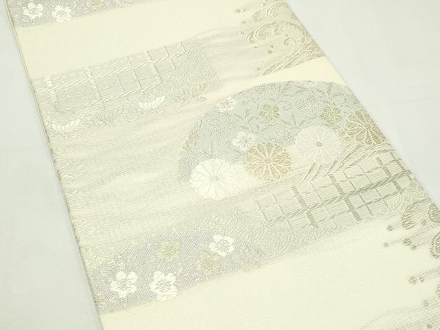 平和屋着物＊夏物　六通柄袋帯　唐織　立波菊花文　金銀糸　正絹　逸品　未使用　CABL5264rv