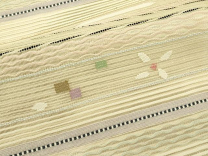 平和屋着物＊夏物　八寸名古屋帯　絽綴れ　横段花文　正絹　逸品　CABL5267rv
