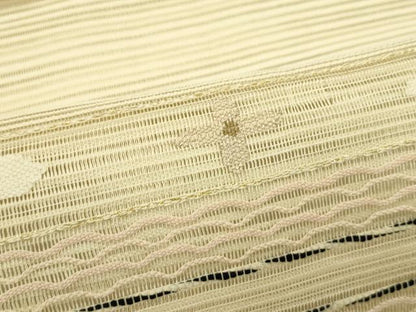平和屋着物＊夏物　八寸名古屋帯　絽綴れ　横段花文　正絹　逸品　CABL5267rv
