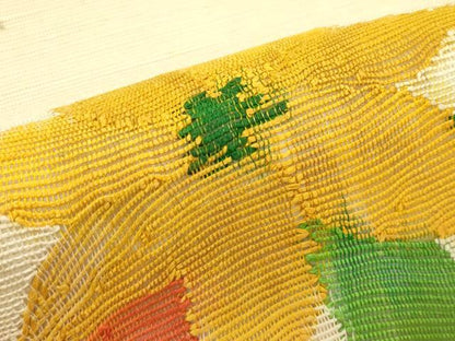 平和屋着物＊夏物　八寸名古屋帯　草花文　正絹　逸品　未使用　CABL5275rv