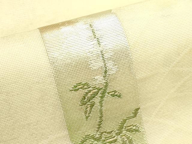平和屋着物＊夏物　九寸名古屋帯　短冊草花文　金銀糸　正絹　逸品　CABL5277rv