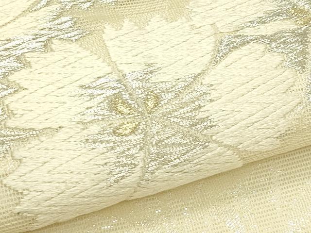 平和屋着物＊夏物　九寸開き名古屋帯　唐織　撫子　金銀糸　正絹　逸品　CABL5280rv