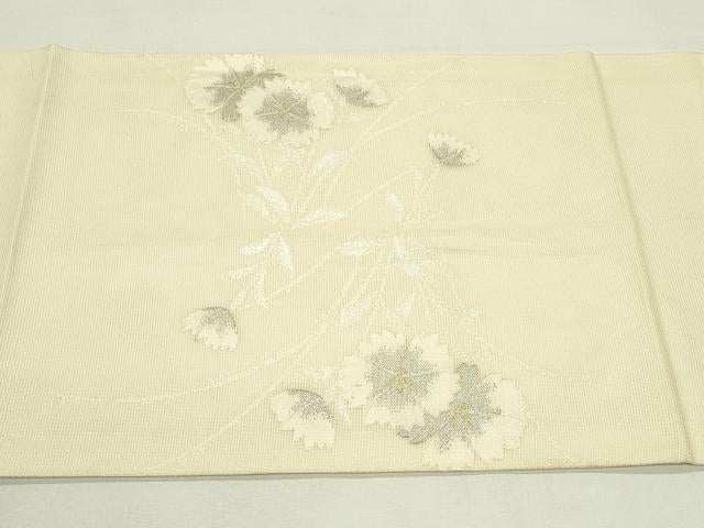 平和屋着物＊夏物　九寸開き名古屋帯　唐織　撫子　金銀糸　正絹　逸品　CABL5280rv