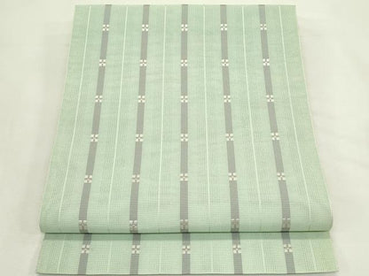 平和屋着物＊夏物　本場筑前博多織　八寸名古屋帯　間道　正絹　逸品　CABL5281rv