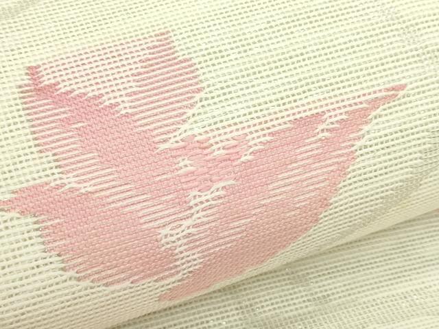 平和屋着物＊夏物　六通柄袋帯　色紙重ね花文　銀糸　CABL5293rv