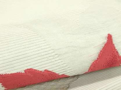 平和屋着物＊夏物　西陣　じゅらく謹製　八寸名古屋帯　絽綴れ　舞蝶楓文　銀糸　CABL5299rv
