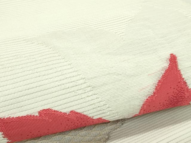 平和屋着物＊夏物　西陣　じゅらく謹製　八寸名古屋帯　絽綴れ　舞蝶楓文　銀糸　CABL5299rv