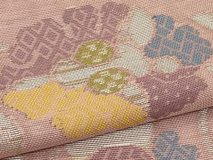 平和屋着物＊夏物　六通柄　本袋帯　更紗花文　銀糸　正絹　逸品　CABL5306rv