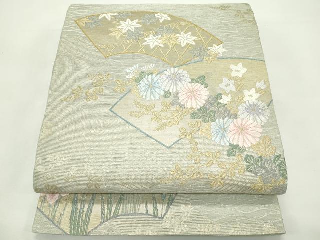 平和屋着物＊夏物　六通柄袋帯　唐織　地紙秋草文　金銀糸　正絹　逸品　CABL5307rv