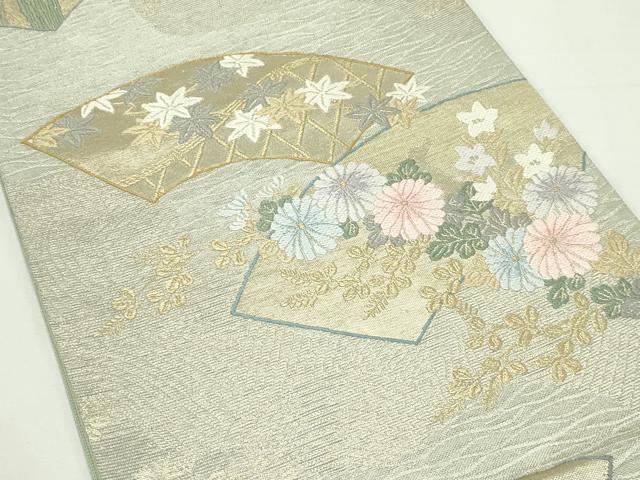 平和屋着物＊夏物　六通柄袋帯　唐織　地紙秋草文　金銀糸　正絹　逸品　CABL5307rv
