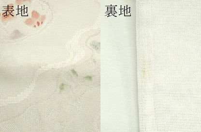 平和屋着物＊夏物　太鼓柄袋帯　桔梗萩流水文　銀糸　未使用　CABL5311rv