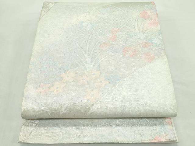 平和屋着物＊夏物　六通柄袋帯　秋草文　銀糸　CABL5314rv