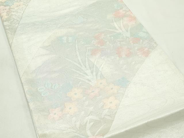 平和屋着物＊夏物　六通柄袋帯　秋草文　銀糸　CABL5314rv