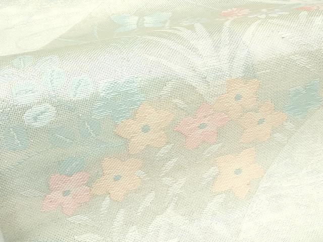 平和屋着物＊夏物　六通柄袋帯　秋草文　銀糸　CABL5314rv