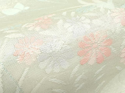平和屋着物＊夏物　六通柄袋帯　秋草文　銀糸　CABL5314rv