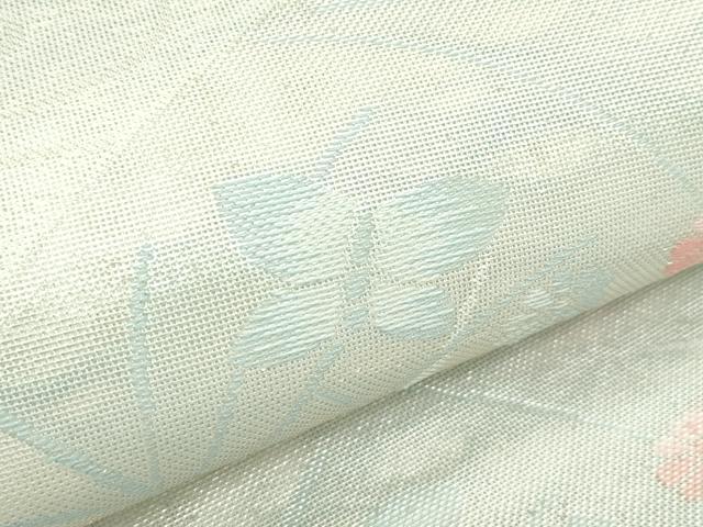 平和屋着物＊夏物　六通柄袋帯　秋草文　銀糸　CABL5314rv
