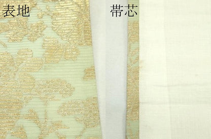 平和屋着物＊夏物　全通柄袋帯　秋草文　金糸　正絹　逸品　CABL5317rv