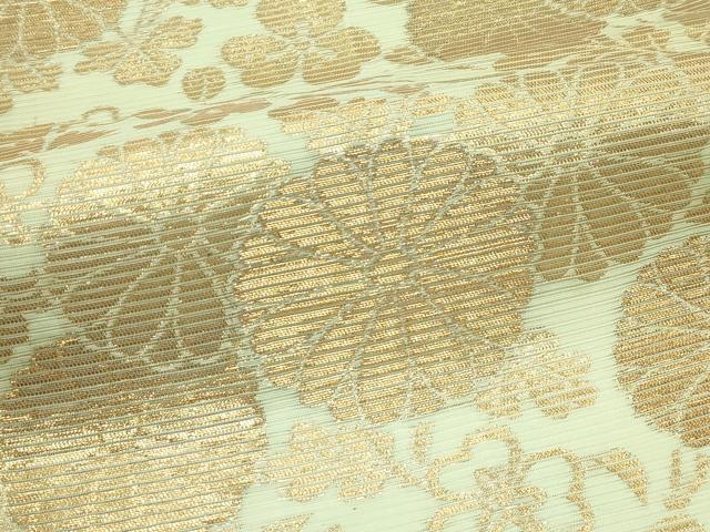 平和屋着物＊夏物　全通柄袋帯　秋草文　金糸　正絹　逸品　CABL5317rv