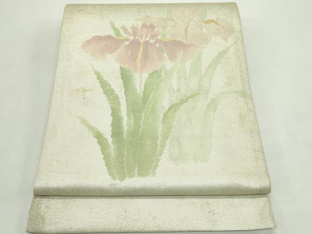 平和屋着物＊夏物　太鼓柄袋帯　杜若　金銀彩　正絹　逸品　CABL5318rv